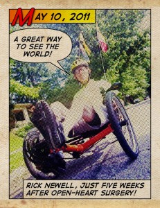 Recumbent Rick Newell on a roll