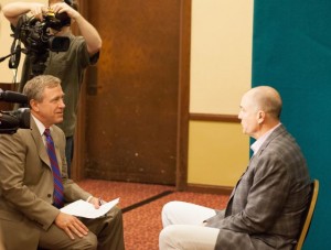 Jay Bilas sat down with WAVE's Scott Reynolds  to answer questions prior to serving as featured speaker at the Kentucky Derby Festival They’re Off Luncheon. Bill Brymer photo